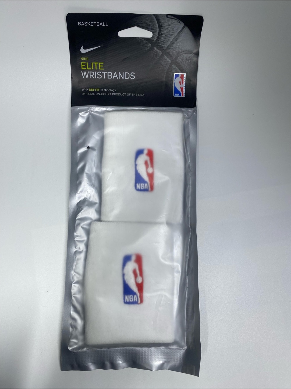 Nike Elite Wristbands With Dri-Fit Technology Official On Court NBA 2pc - White